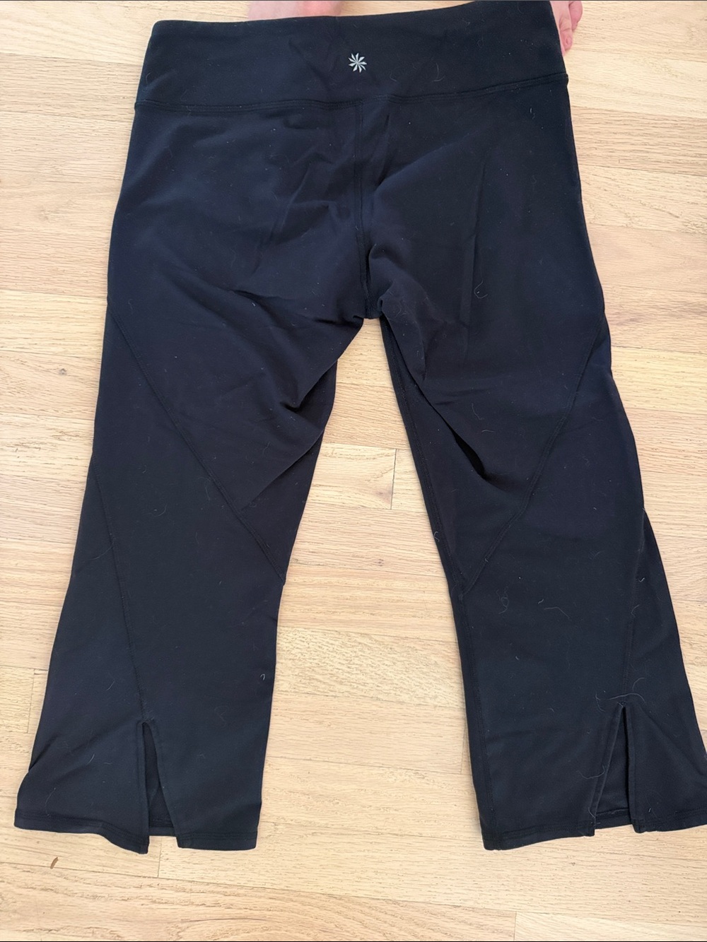 Athleta Black Cropped Yoga Flare Leggings - Picture 2 of 3
